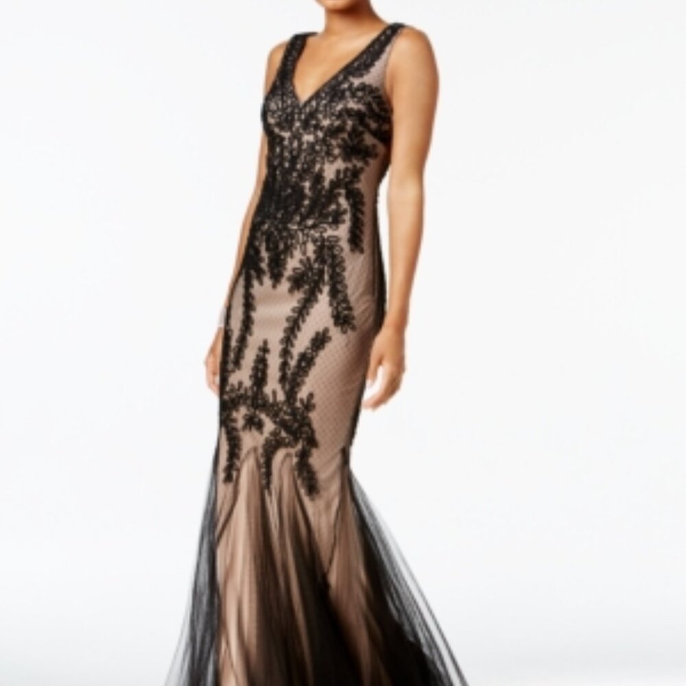 Betsy & Adam Soutache Mermaid Gown